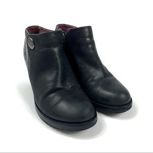Dansko Amelia Black Leather Heeled Booties Size 39